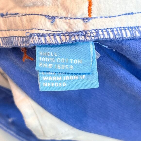 J McLaughlin Shorts Men 34 Blue Beachy Embroidered Fish Skeleton Preppy Chinos - Picture 13 of 14